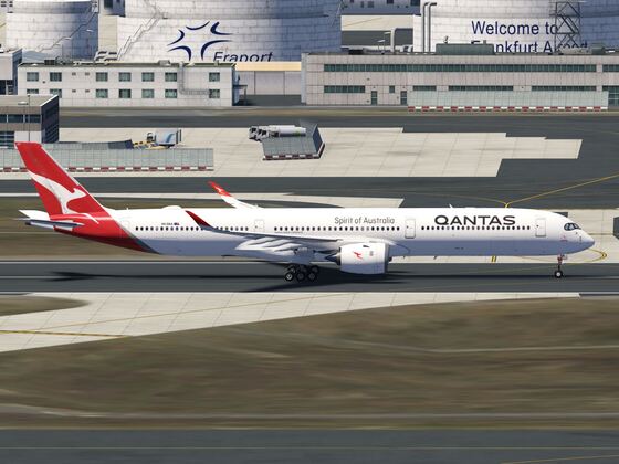 Qantas A350-1000ULR takeoff from EDDF