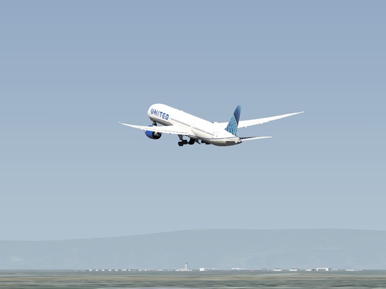 United 787-10 Flight to Long Beach