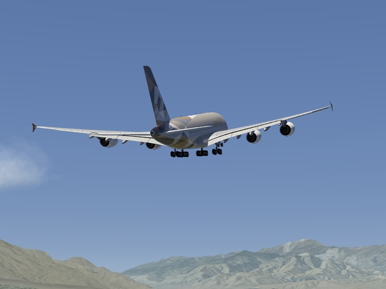 Etihad A380 departure out of Palm Springs KPSP