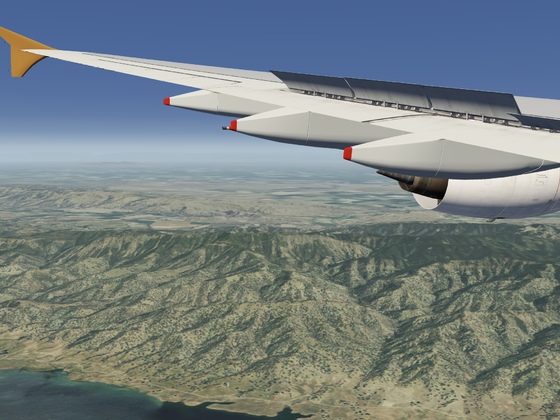 Etihad A380 flight from Palm Springs to Travis AFB