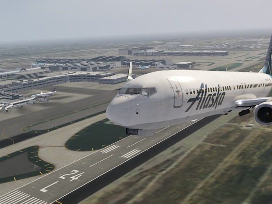 Alaska 737NG departure out of KLAX flight to KMHR Sacramento