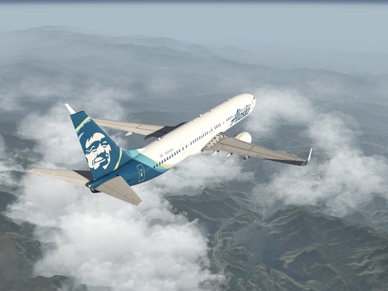 Alaska 737NG departure out of KLAX flight to KMHR Sacramento