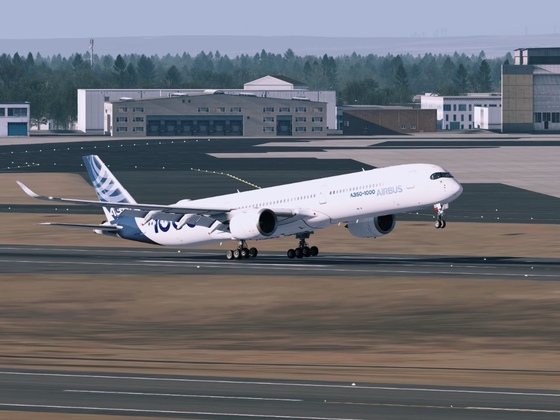 A spectacular landing in Toulouse after another test flight