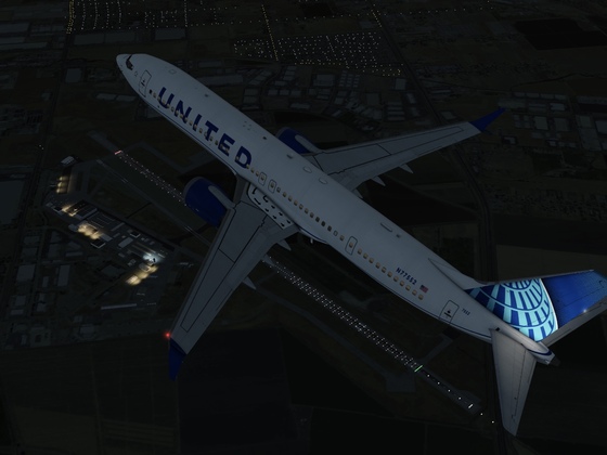 Departure out of Modesto City airport flight to Palm Springs 737Max United