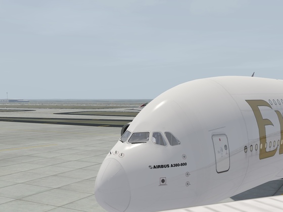 Departure out of KSJC airport Emirates A380
