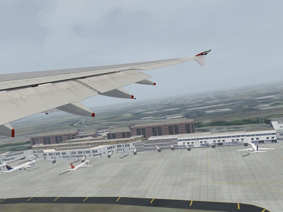 Departure out of KSJC airport Emirates A380