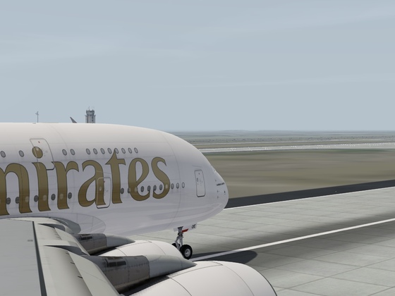 Departure out of KSJC airport Emirates A380