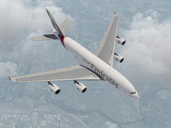 Departure out of KSJC airport Emirates A380