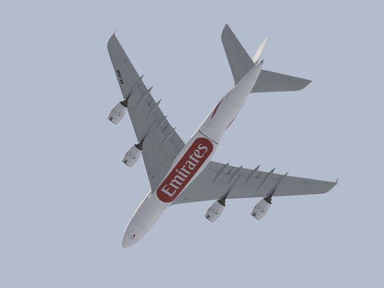 Departure out of KSJC airport Emirates A380