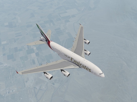 Departure out of KSJC airport Emirates A380