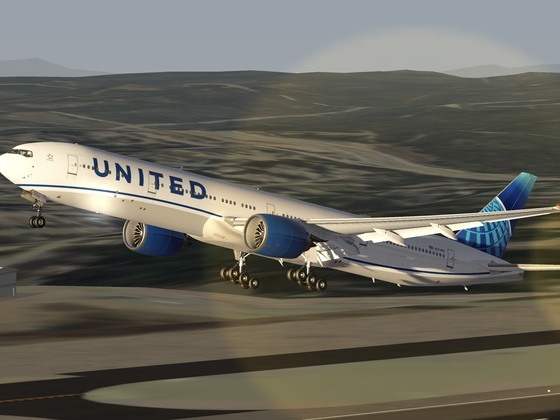 Flight to KSMF Sacramento in United Boeing 777-300ER