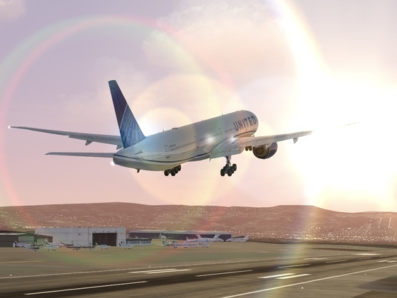 Flight to KSMF Sacramento in United Boeing 777-300ER