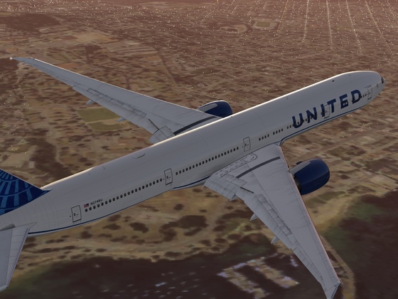 Flight to KSMF Sacramento in United Boeing 777-300ER