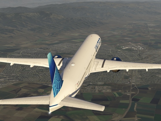 Flight to KSMF Sacramento in United Boeing 777-300ER