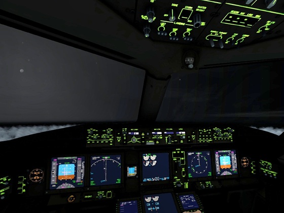 777 Night cockpit