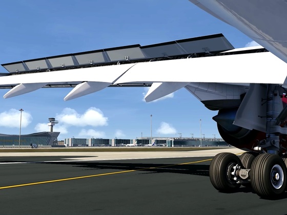 Landing in Frankfurt with only one engine run