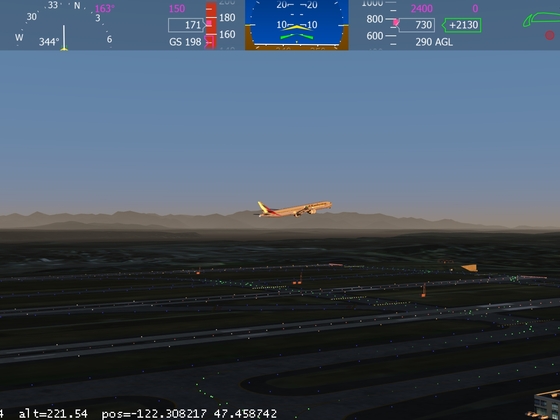 B777 Emirates taking off from Seattle