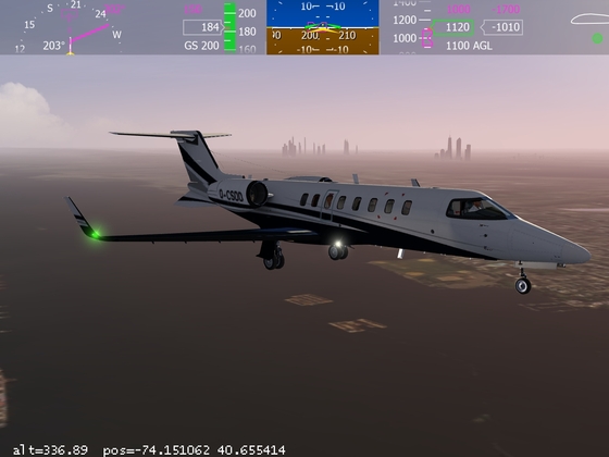 Learjet 45 over Newark