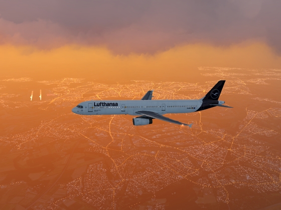 LH445 descending into EDDL