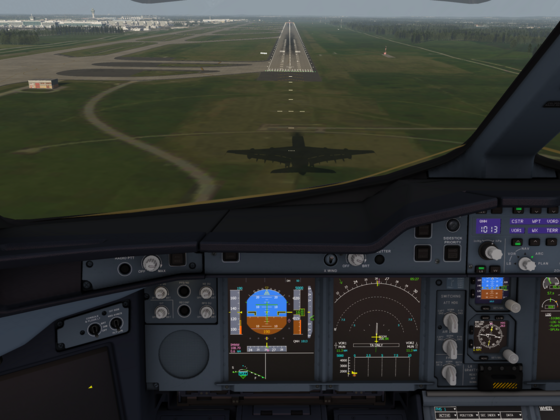 Approaching KIAD-EDDM 26R in the morning ...
