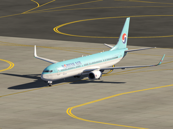 Korean Air 737-900ER Landing at Seoul RWY 34R