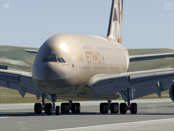 Etihad A380 flight from Palm Springs to Travis AFB